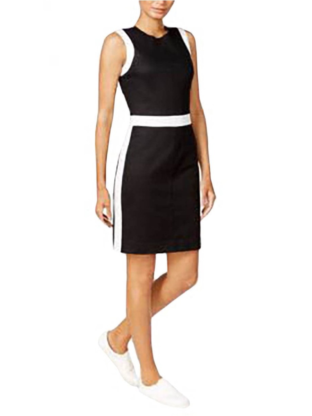 A|X Black White Sleeveless Color Block Dress Armani Exchange Colorblock Sz 0 NWT